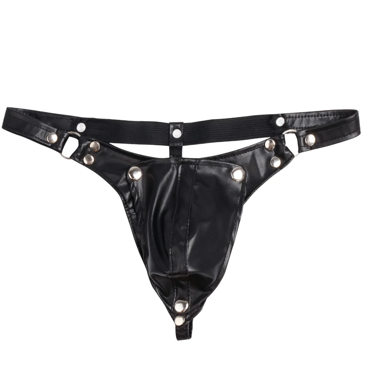 Mens Wetlook G-string Bikini Briefs Lingerie Exotic Bulge Pouch Latex Sexy Panties Jockstrap T-Back Penis Hole Thongs Underwear