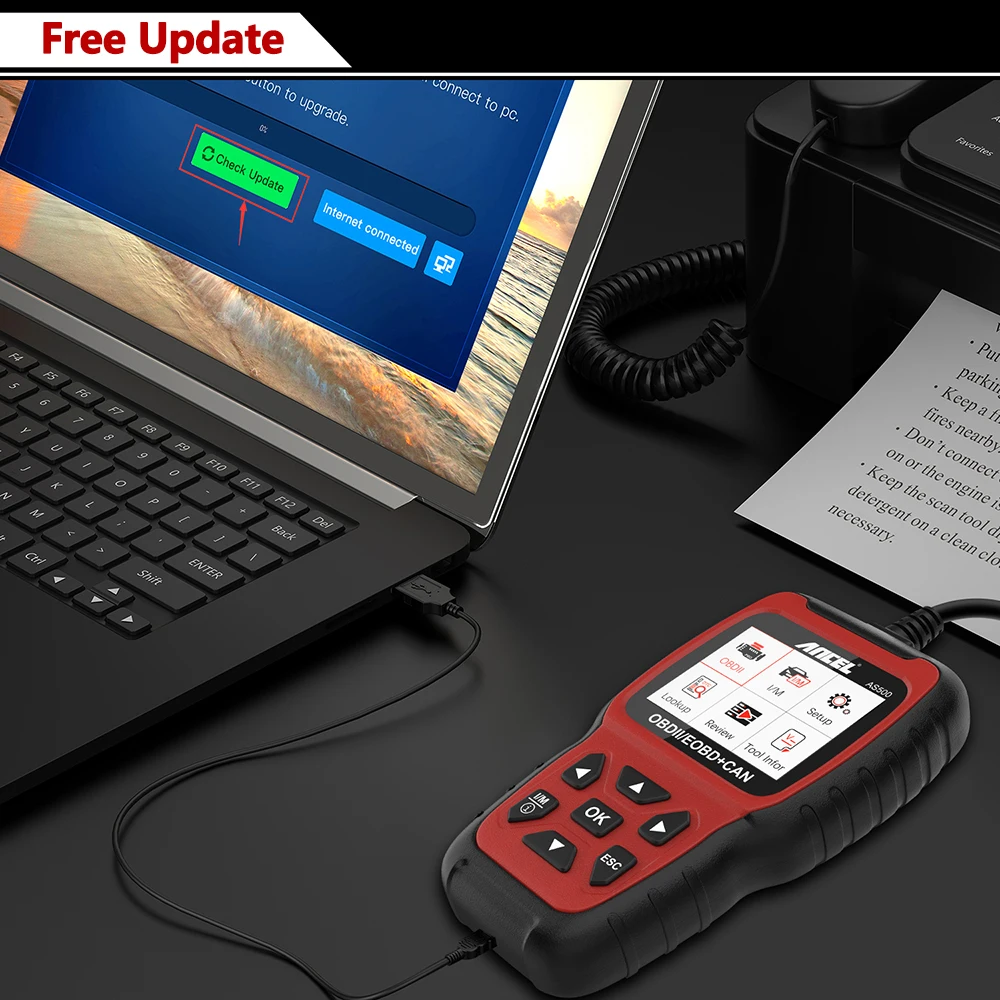 ANCEL AS500 Automotive Code Reader Turn Off MIL Live Data Stream EOBD Diagnostic Tool OBD Auto Scanner Multilingual Free Update