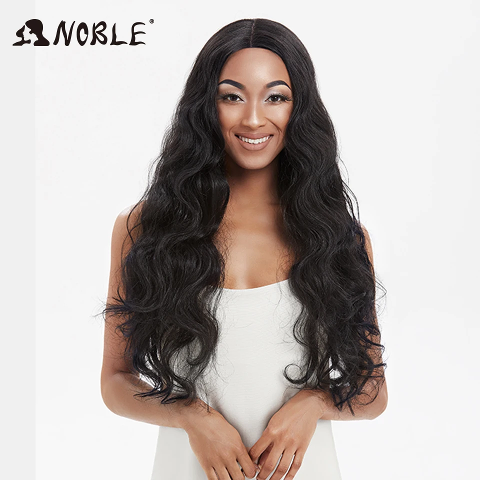 NOBLE Long Wavy Wigs for Black Women Ombre Blonde Wig Cosplay Wigs 30 Inch Heat Resistant African American Synthetic Lace Wig