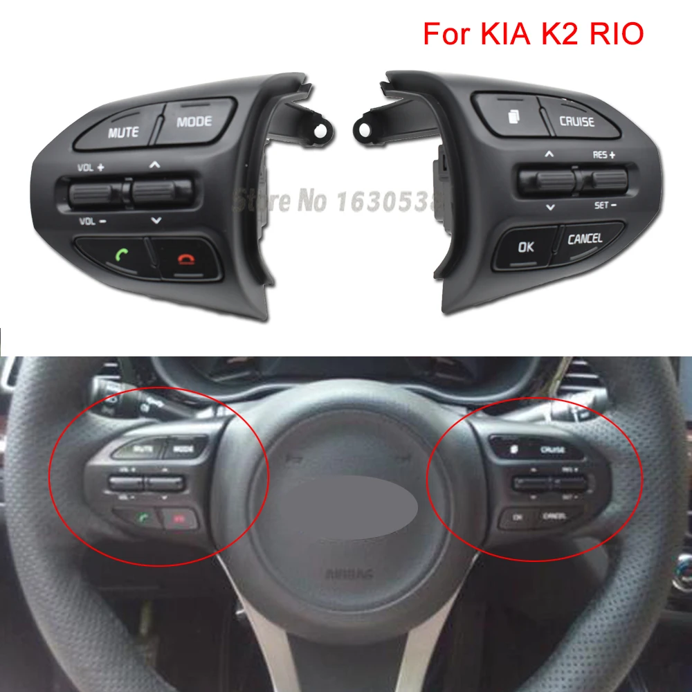 New Steering Wheel Button Cruise Control Volume Switch With Red Line For KIA K2 RIO 2017 2018 2019 RIO 4 X LINE