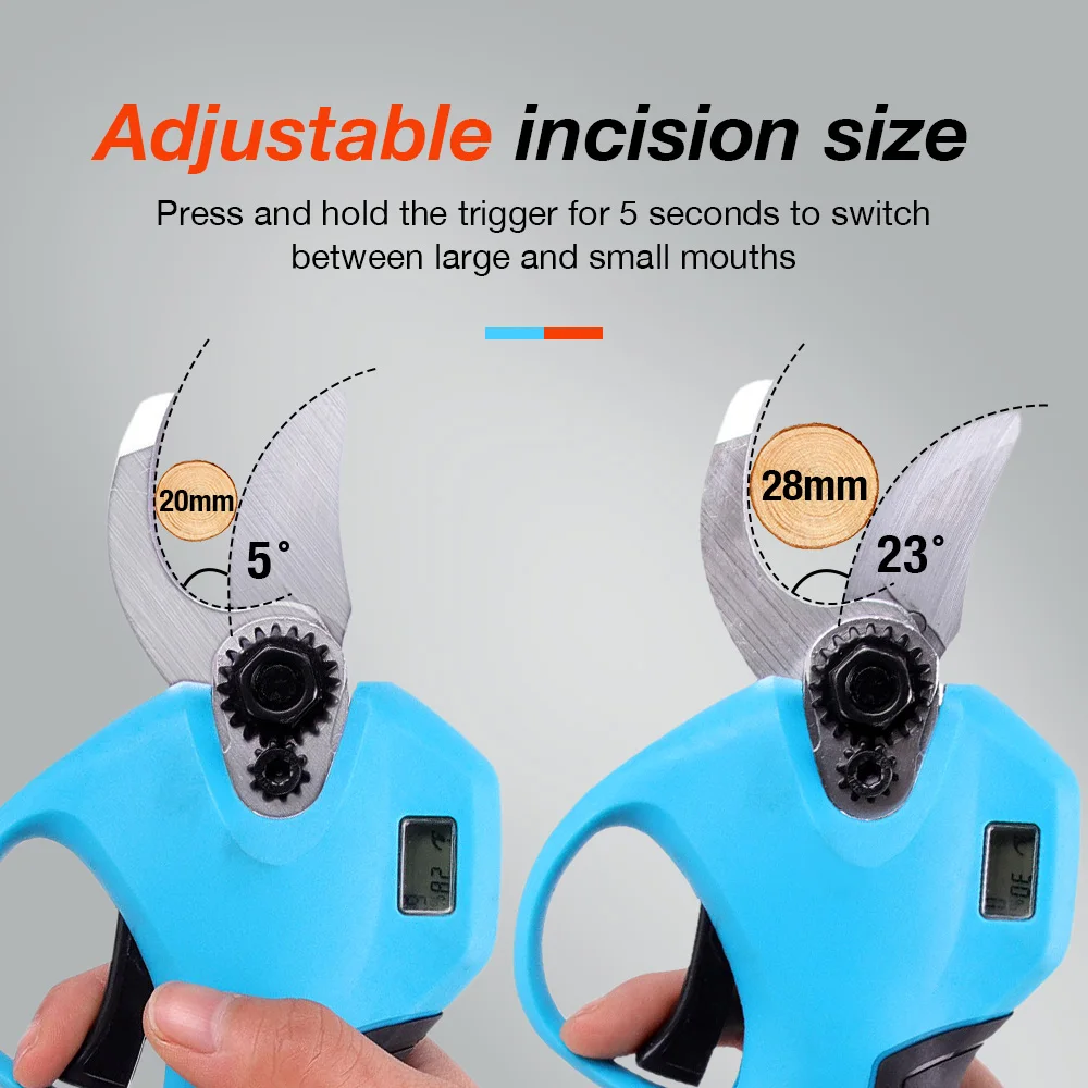 SC-8604 Cordless Electric Pruning Shears-2 Pack Backup Rechargeable16.8V, 28mm 1.1 inch With 2Ah Lithium Battery  Garden Tools