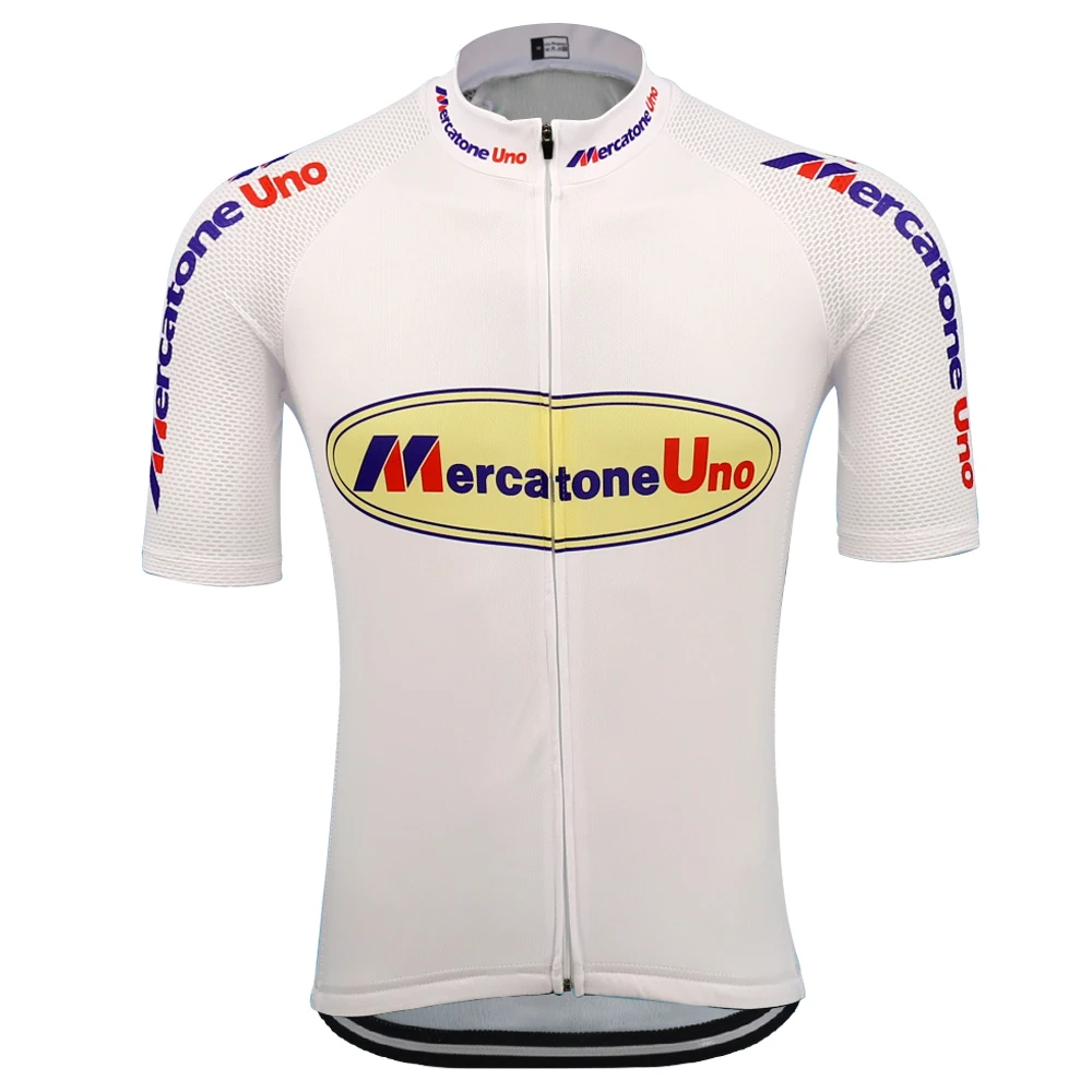 Men's Cycling Jersey Bicycle Clothing white cycling clothes Maillot Ciclismo MTB Jersey short sleeve bike clothing Mercatone Uno