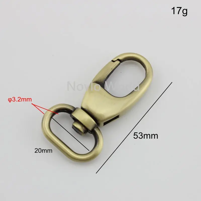 Nolvo Wereld 5-20-100pcs 53*20 Mm 3/4 "Metalen Band Gesp Voor Tassen, halsband Strap Dikke Sluiting Swivel Snap Hook