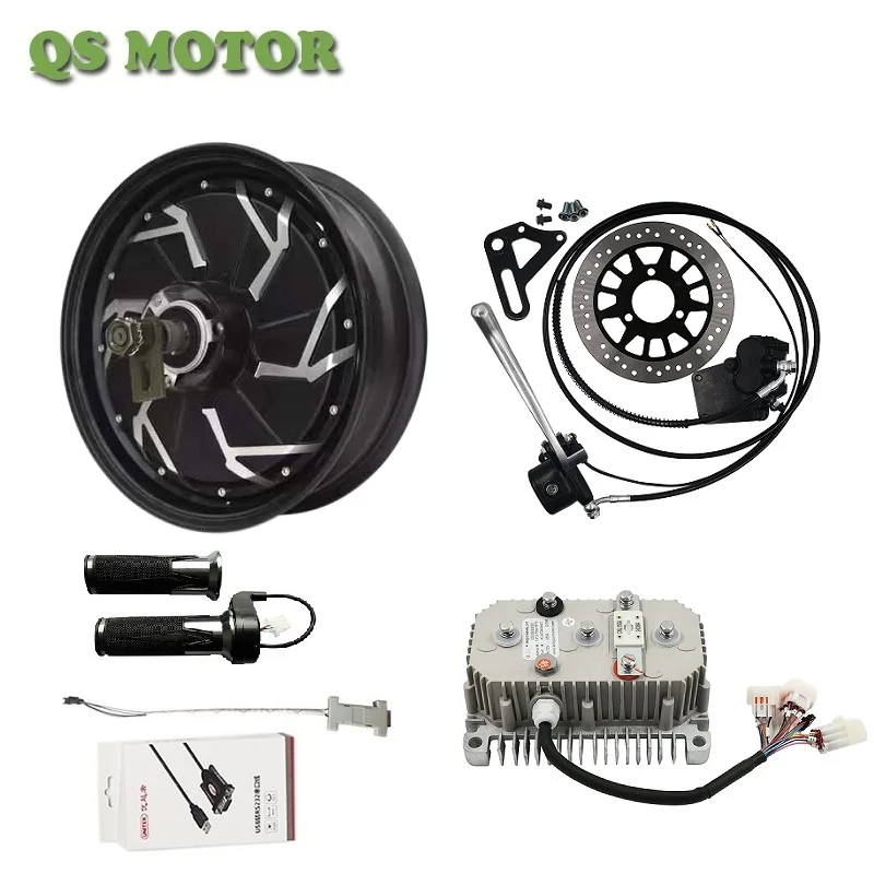 

QSMOTOR 12Inch 3000W V4 Hub Motor Conversion Kits Max. Speed 100kph For Electric Scooter