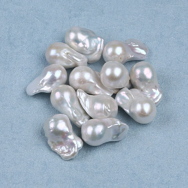 Wholesale Natural White Freshwater 16-18mm Large Size Baroque Flameball Fireball Loose Pearls Jewelry