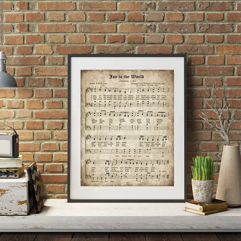 Music Score Vintage Canvas Painting Christmas Gifts Nordic Wall Art Posters and Prints Modular Picture Home Decor Living Room