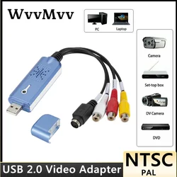 VHS to Digital Converter USB 2.0 Video Converter Audio Capture Card VHS Box VHS VCR TV to Digital Converter Support Win 10/7/8