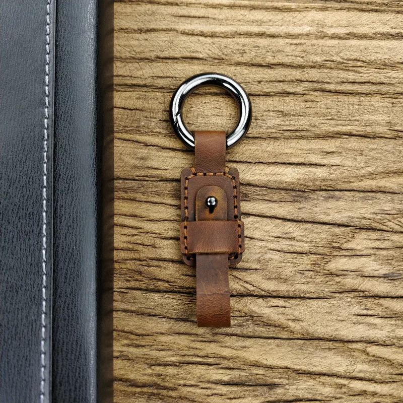 Personality Retro Handmade Cowhide Key Chain First Layer Cowhide Leather Car Key Accessories Keychain Keyring Waistband Gift