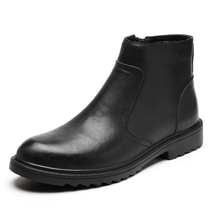 Luxus Marke Männer Winter Schnee Stiefel Warm Verdicken männer Stiefeletten Bot Nizza Männlichen Business Büro Formal Leder Sicherheit schuhe