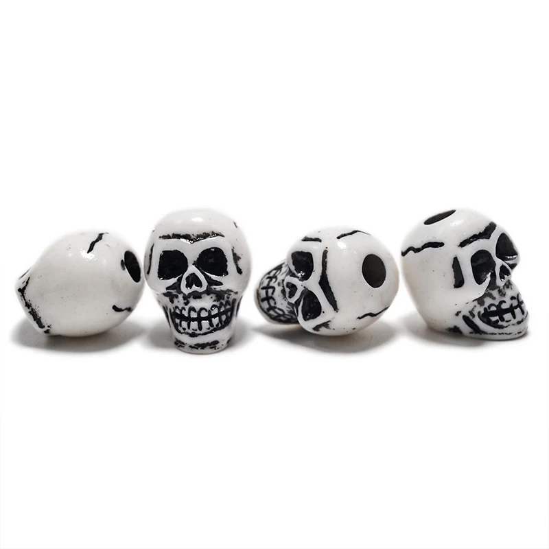 FZ002 Imitation bone beads Antique Skull Beads for Halloween Jewelry Resin skull beads are used in bracelet necklace making