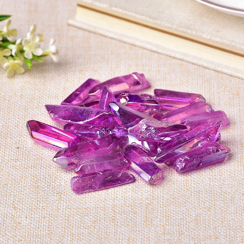 50g Electroplated Colourful Crystal Wand Point Raw Crystals Healing Energy Crystal Stone Natural Stones and Minerals Home Decor