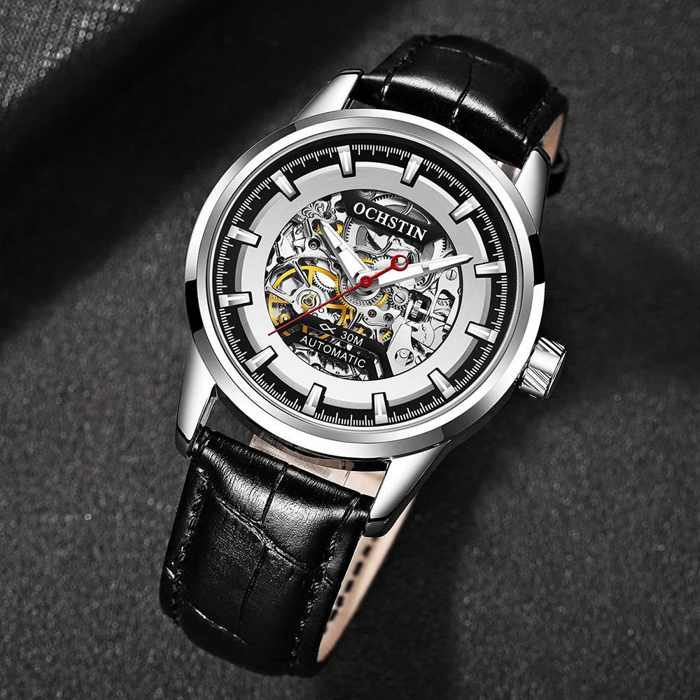 Top Brand Luxury OCHSTIN Mens Automatic Mechanical Watches Waterproof Tourbillon Male Watch Skeleton Self Wind Sport Wristwatch