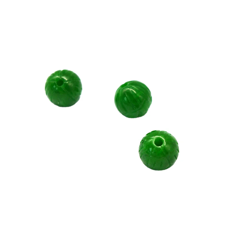 3 Pcs Jade Pumpkin Beads Jadeite Beads for Making Bracelet or Necklace