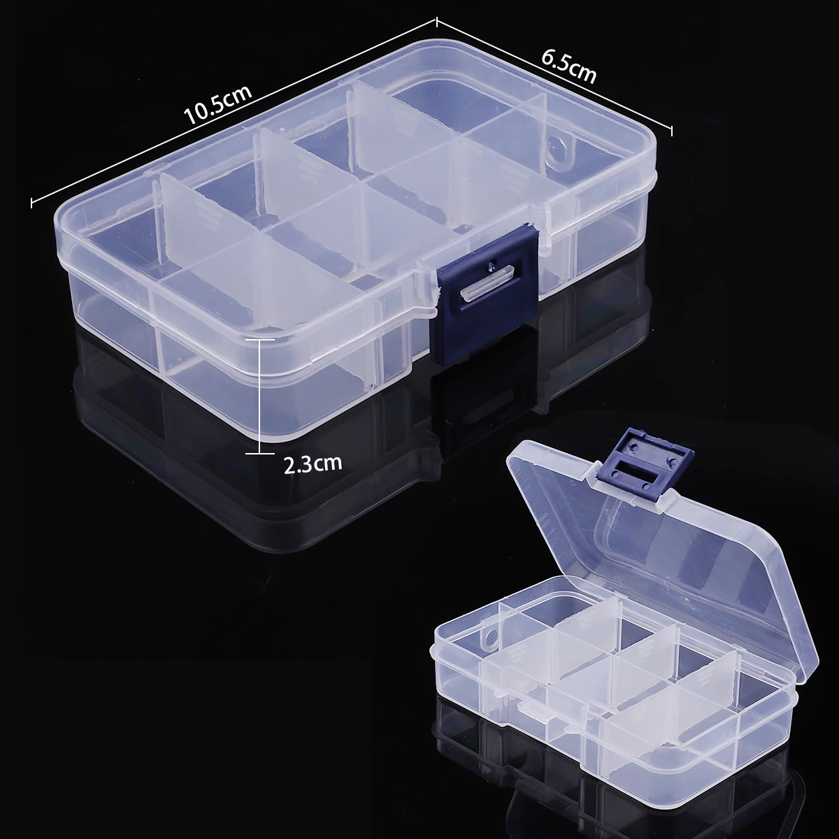 Plastic Jewellery Box with Mirror, Adjustable Storage