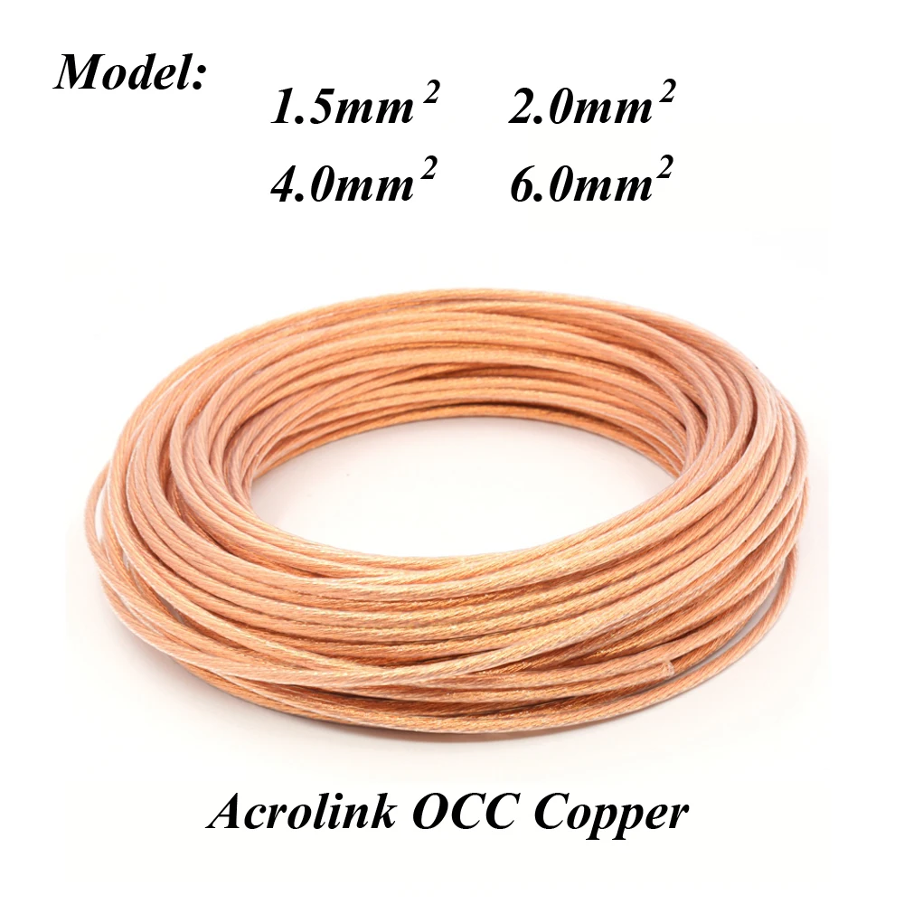 Acrolink 4Mm Kabel Kawat OCC 5N Kemurnian Tinggi 11AWG Kabel Daya Tembaga DIY Jalur Peningkatan Amplifier Audio Hifi