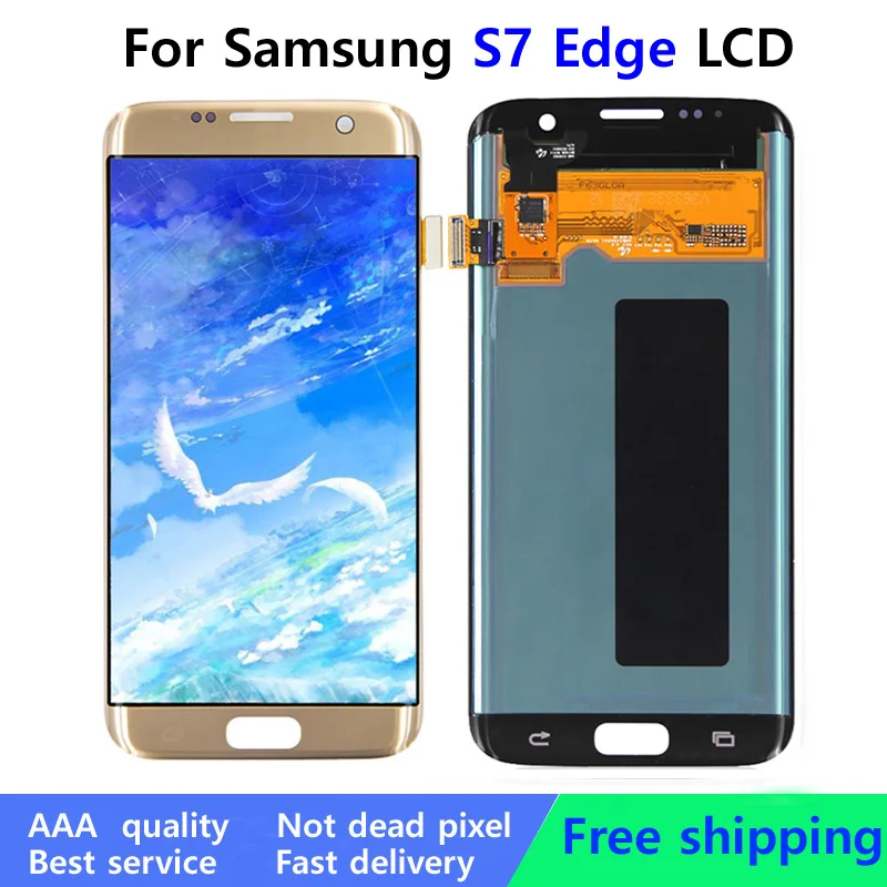 Imagem -02 - Super Amoled Lcd Touch Screen Digitalizador Peças de Reposição para Samsung Galaxy s7 Borda G935 G935f