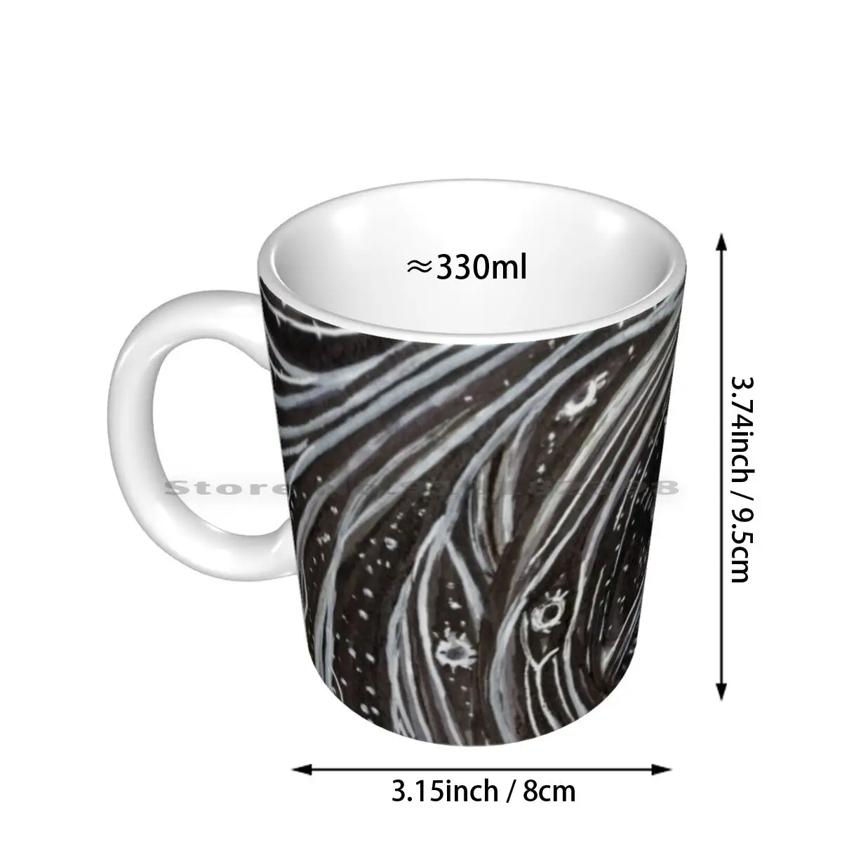 Azathoth Dark Surrealism Drawing Ceramic Mugs Coffee Cups Milk Tea Mug Azathoth Cosmic Horror Eyes Mouths Galaxy Space Scifi