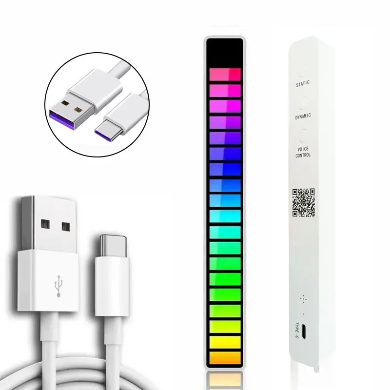 เพลงบาร์ RGB เพลงแสงบรรยากาศภายในรถในร่มโต๊ะ,เหมาะสำหรับการเชื่อมต่อ USB แหล่งจ่ายไฟ DC5V