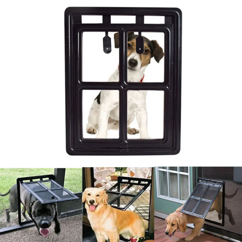 Magnet Lockable Plastic Pet Dog/Cat Door Pet Screen Door Hole Pet Door For small Medium Large Dog Security Flap Gates Pet Tunnel