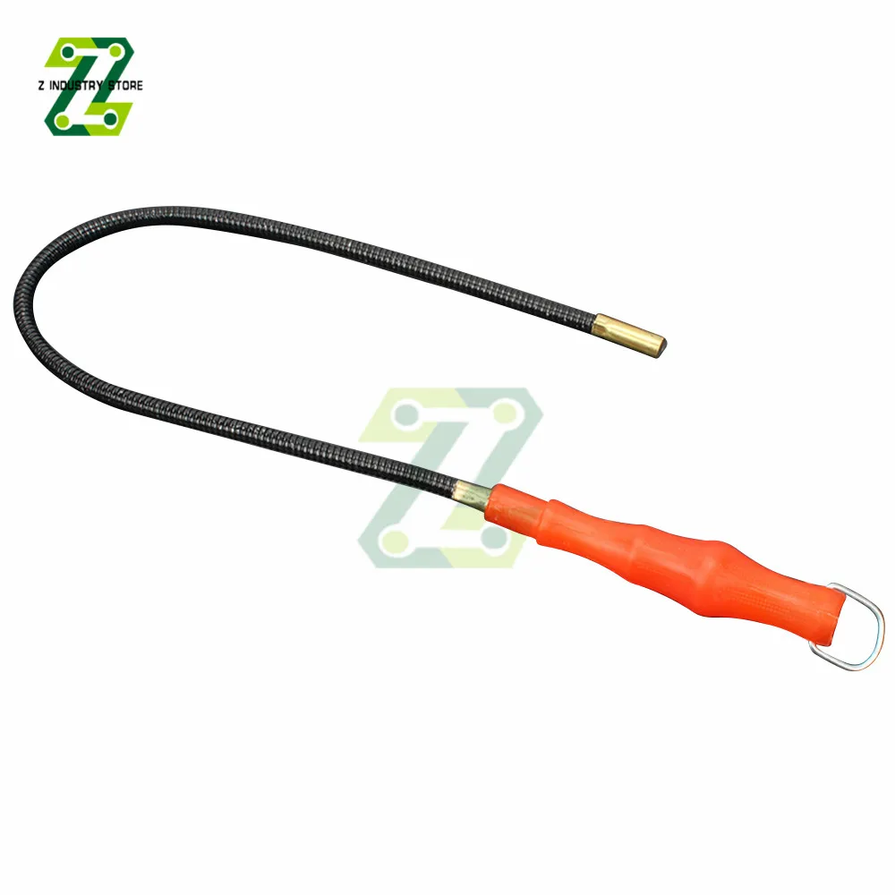 60cm Magnetic Pickup Tool Repair Pick Up Red Plastic Handle Bendable Metal Grabber LED Light Magnet Garage Tool