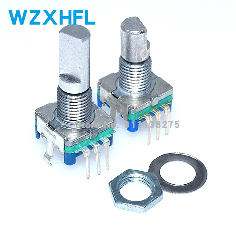 5PCS/LOT 20 Position 360 Degree Rotary Encoder EC11 w Push Button 5Pin Handle Long 15/20MM With A Built In Push Button Switch 5
