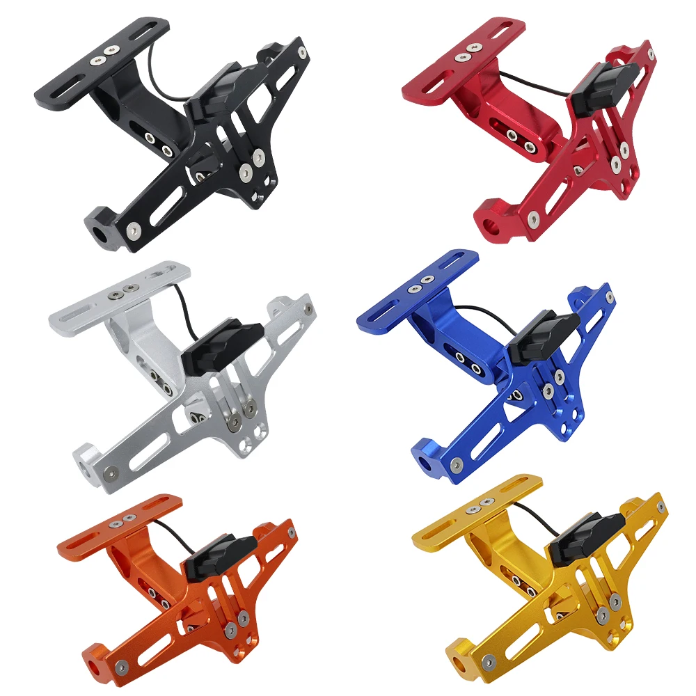 Universal CNC Motorcycle Adjustable Angle Aluminum License Number Plate Frame Holder Bracket Durable Quality assurance