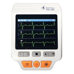 Heal Force Prince 180D Portable Household Heart ECG Monitor With Electrodes and ECG Cable for Continuous Measuring