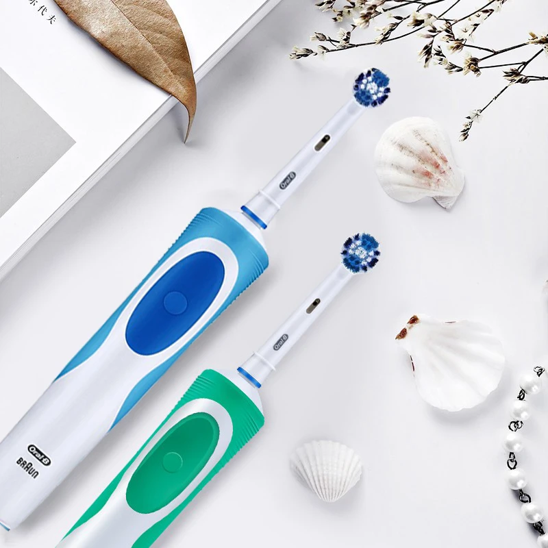 Oral B Electric Toothbrush 2D Rotary Vibration Clean Charging Tooth Brush Cross Action Bristle Oral Care 4 Gift Brush Heads Free