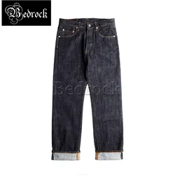 Jeans larghi larghi a gamba dritta da 14 once per uomo Amekaji jeans a vita alta indaco one lavato linea blu denim grezzo cimosa colore primario