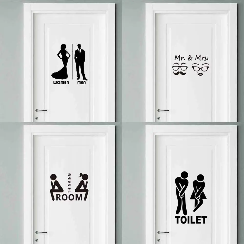 Waterproof Bathroom Removable Home Art Wall Sticker Door Decor Vinyl Poster Toilet Decals