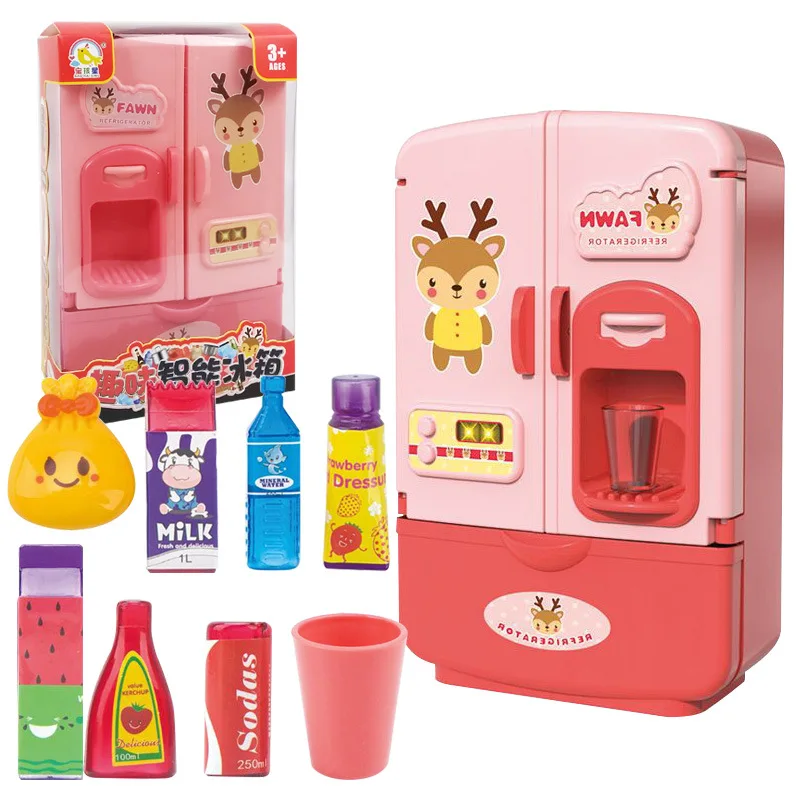 New Kids Toy Simulation Fridge Refrigerator Accessories Pretend Play Educational For Kids Kitchen Set Food For Children\'s Gifts