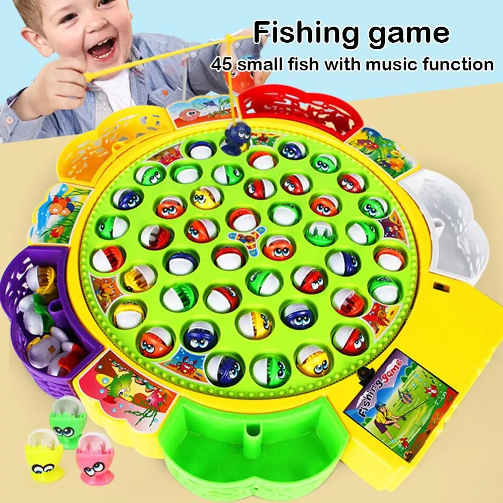 

Educational Toys Fish Musical Rotating Fishing Set Fish Game Educational Fishing Children's Electric fishing Toys For Children