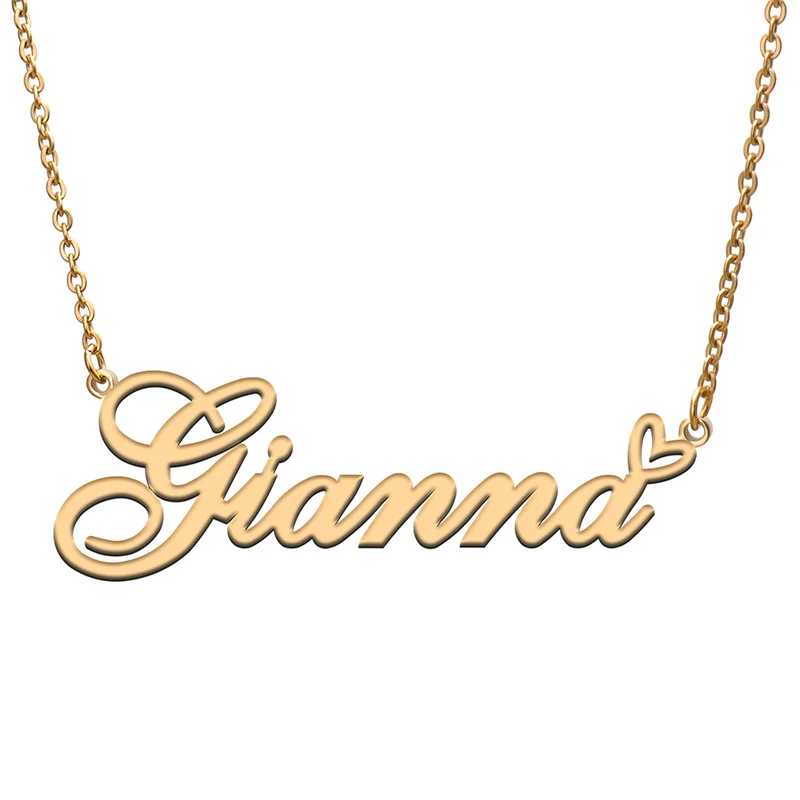 

Gianna Name Tag Necklace Personalized Pendant Jewelry Gifts for Mom Daughter Girl Friend Birthday Christmas Party Present