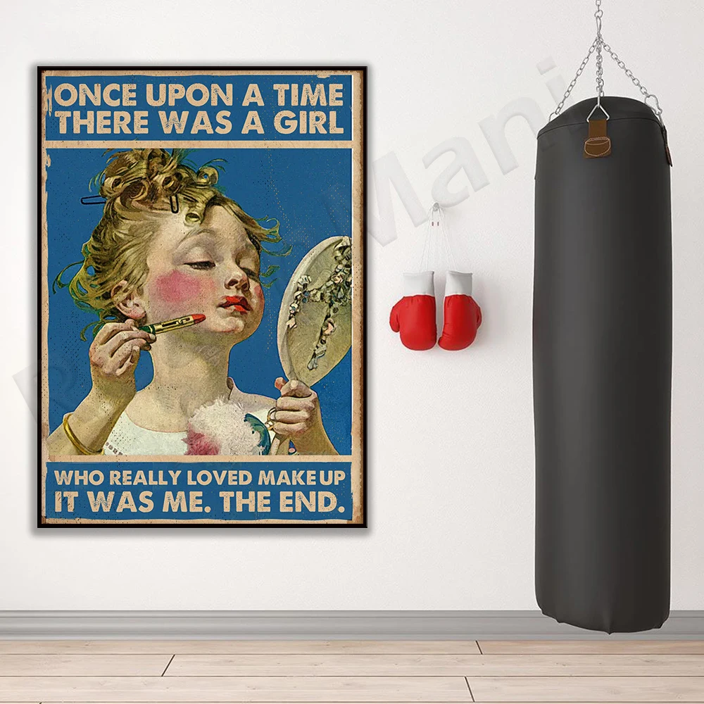 Once upon a time there was a girl who loved makeup posters beautician life home decoration posters