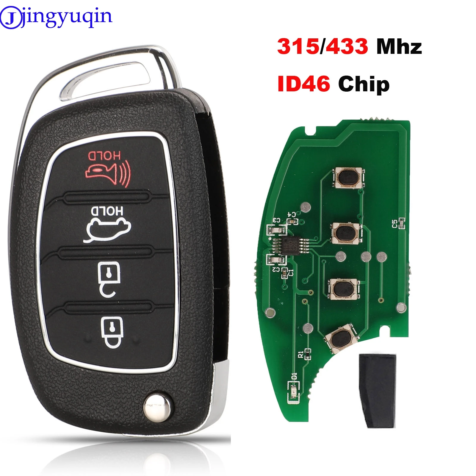 

jingyuqin 4B 315/433 MHz With ID46 CHIP Remote Car Key For Hyundai IX35 i20 Control Key With Blade