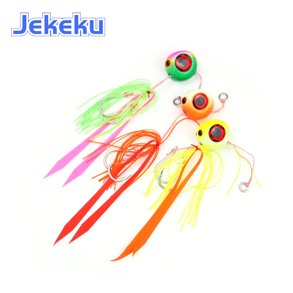

Новая Металлическая приманка JEKEKU для джиггинга, 60 г, 80 г, 100 г, Тонущая искусственная приманка для рыбной ловли с 2 крючками, приманка для джиггинга