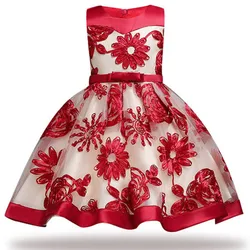 Baby Girls 3D Flower Girl Dresses Kids Princess Birthday Party Wedding Dress Toddler  Ball Gown Children Christmas Costume