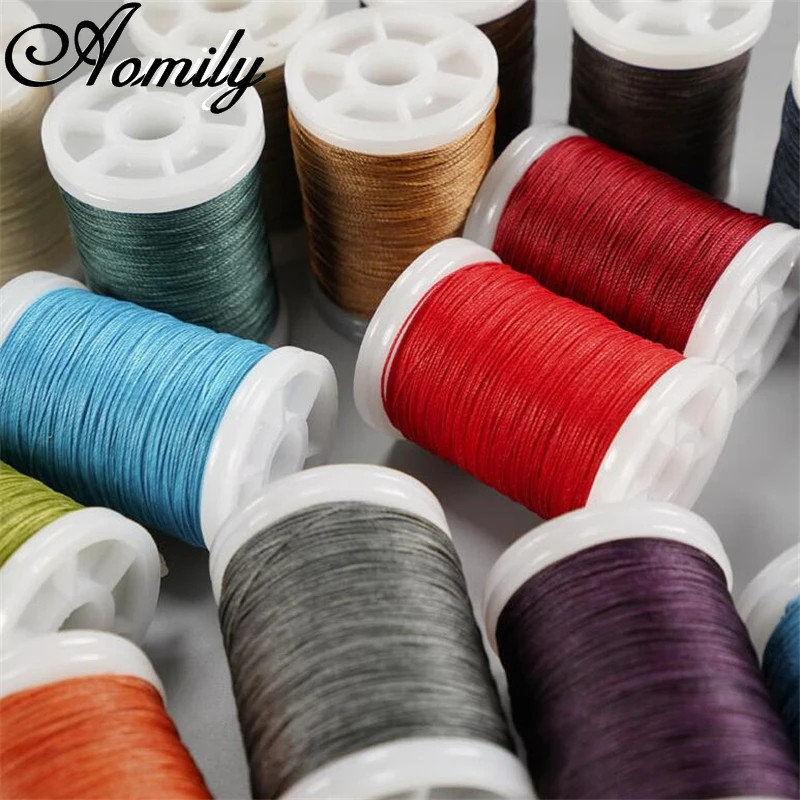 Multicolor Durable 120meters 0.5mm Round Waxed Thread Cord Handicraft Hand Stitching Polyester Sewing Thread for Sewing Machine