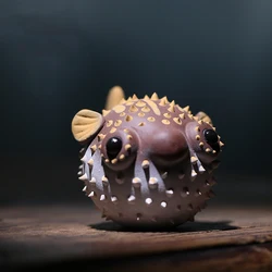 Tea Pet Small Ornaments Can Raise Puffer Tea Tray Accessories Cartoon Fugu Favorite Ornaments Kung Fu Tea Set