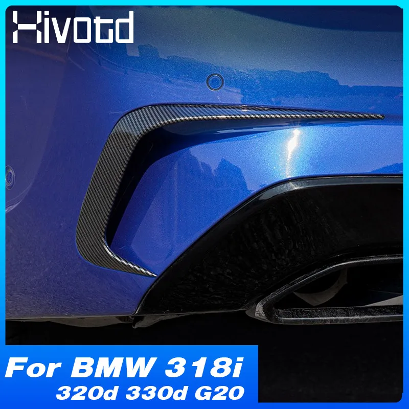

Rear Bumper Trim Side Splitter Wing Spoiler Tail Exhaust Pipe Car Exterior Decor Accessories For BMW 318i 320d 330d G20 2023