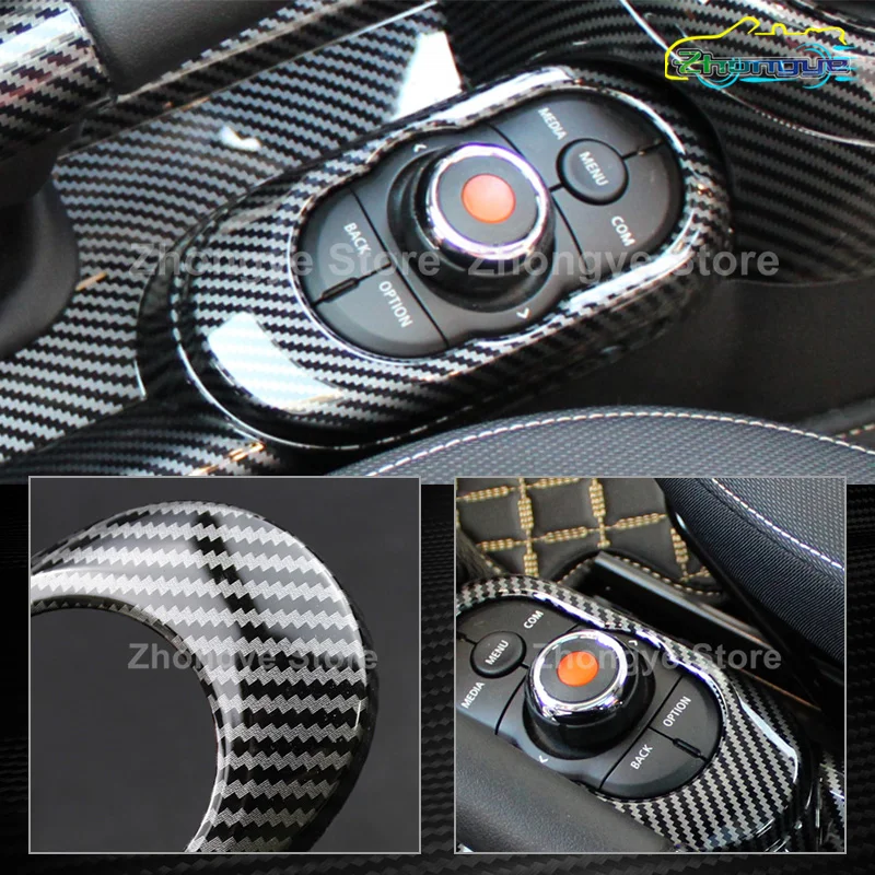 Car Multimedia Knob Button Cover For  MINI ONE Cooper S JCW F55 F56 F57 Car Interior Decorate Supplies Modification Accessories