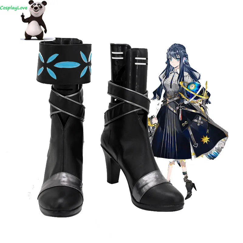 

CosplayLove Arknights Astesia Black Cosplay Shoes Long Boots Leather Custom Made For Halloween Christmas