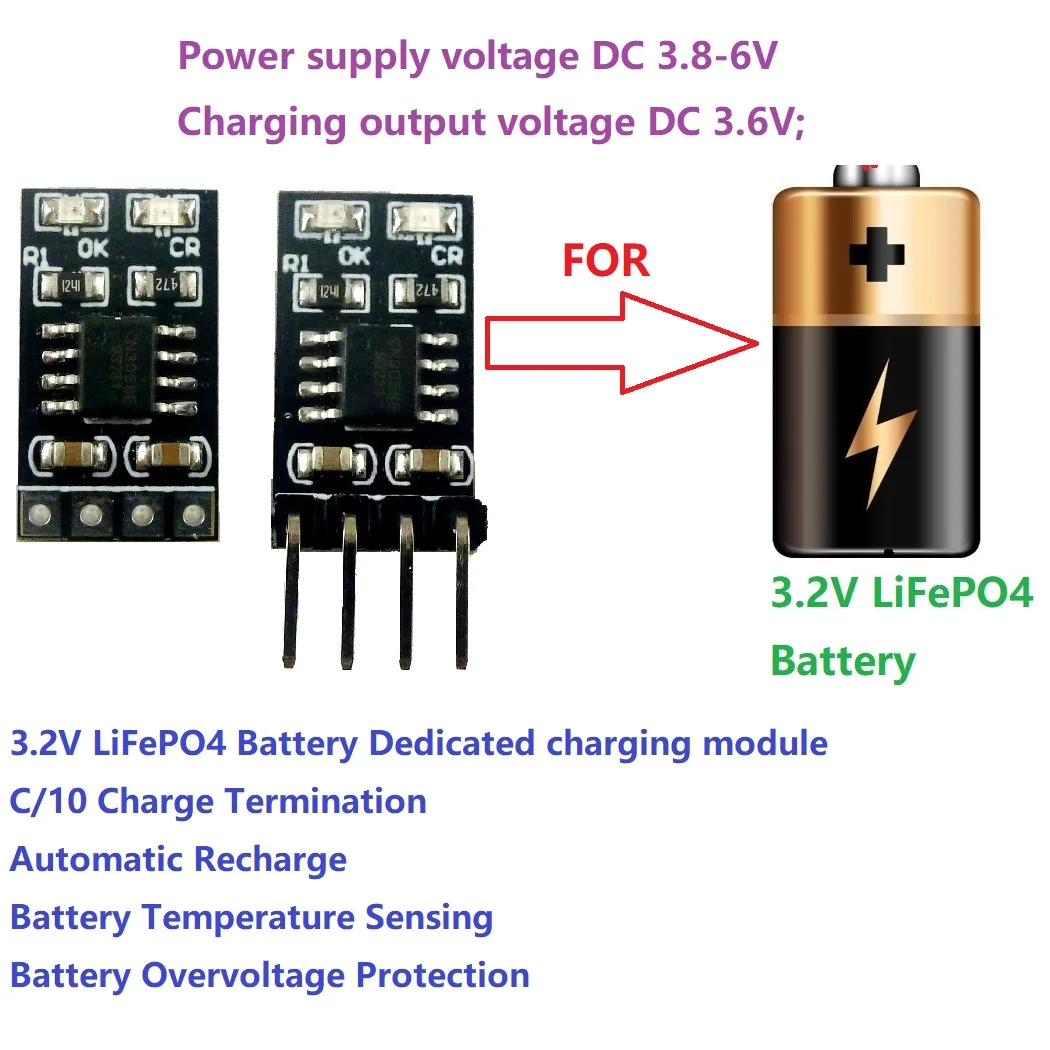 Li Polymer Cell Battery Charger input 3.8V 4.2V 4.5V 5V for Ebike UPS Car 1A 3.2V 3.6V LiFePO4 Battery Dedicated Charging Module