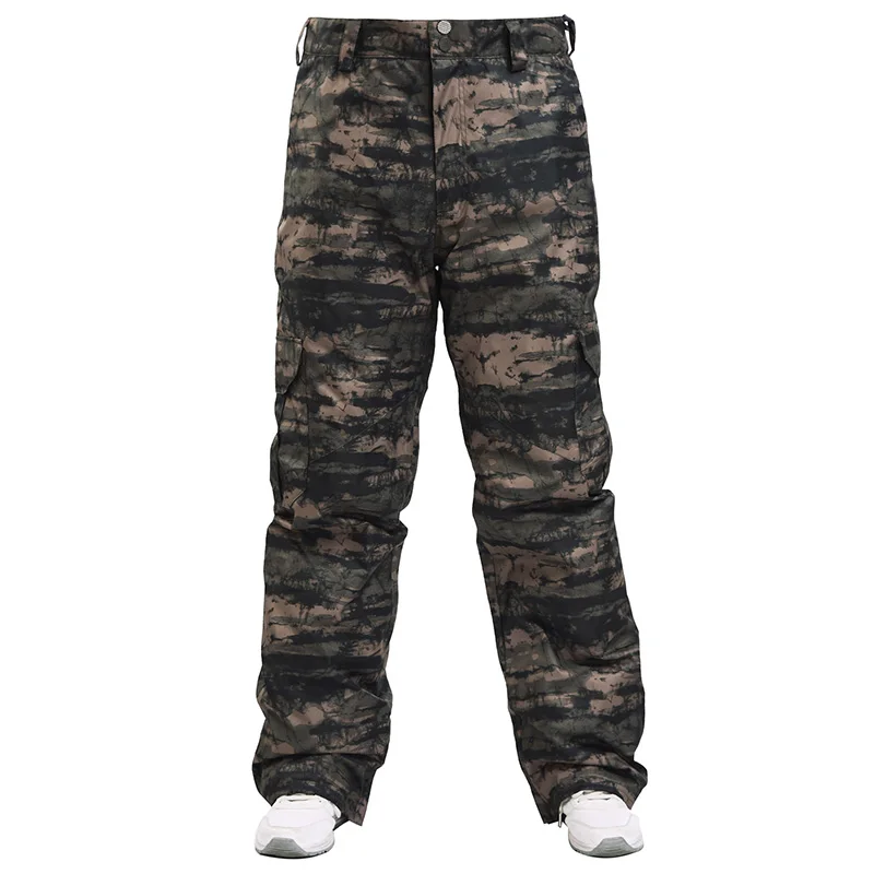 

Men Veneer Snowboarding Pant Winter Outdoor Windproof Waterproof Snow Trousers High - Waist Thicker Warm Skiing Pants