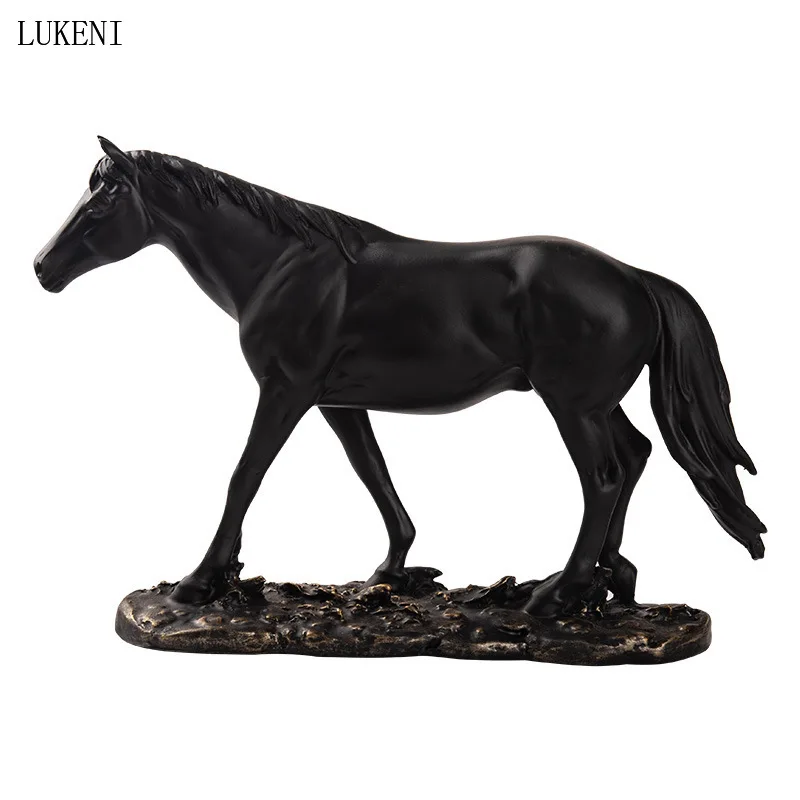 Creative Office Lucky Home Living Room Wine Cabinet Decoration Entrance TV Cabinet Resin Horse Decoration Opening Gift