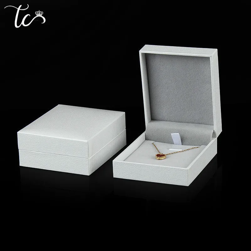 Contenedor de anillo, soporte para collar, Cajas de Regalo de exhibición de joyería, caja de pulsera, caja de joyería de aniversario de boda de compromiso