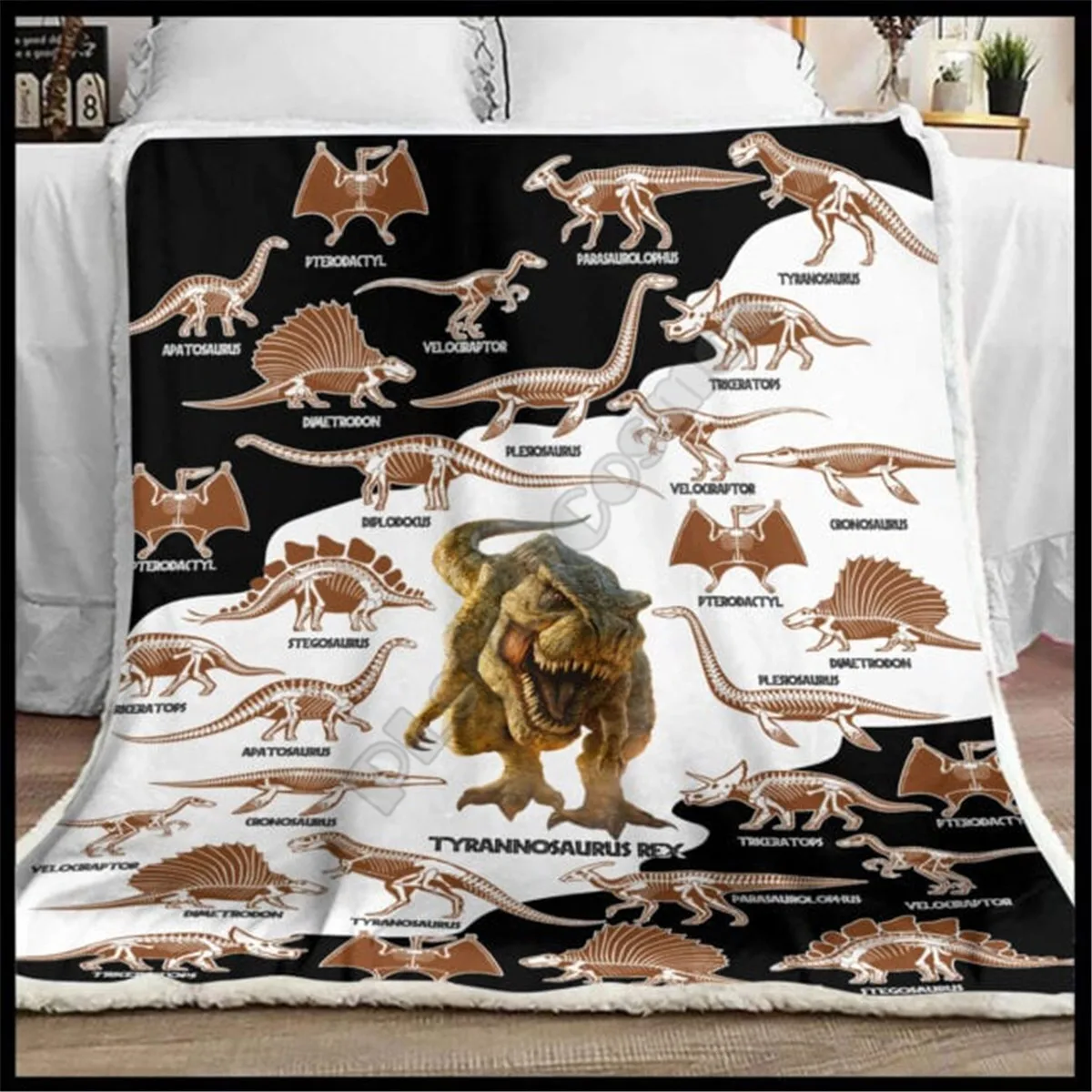 

Love Dinosaur Blanket printed fleece blanket Beds Hiking Picnic Thick Quilt Fashionable Bedspread Sherpa Throw Blanket 05