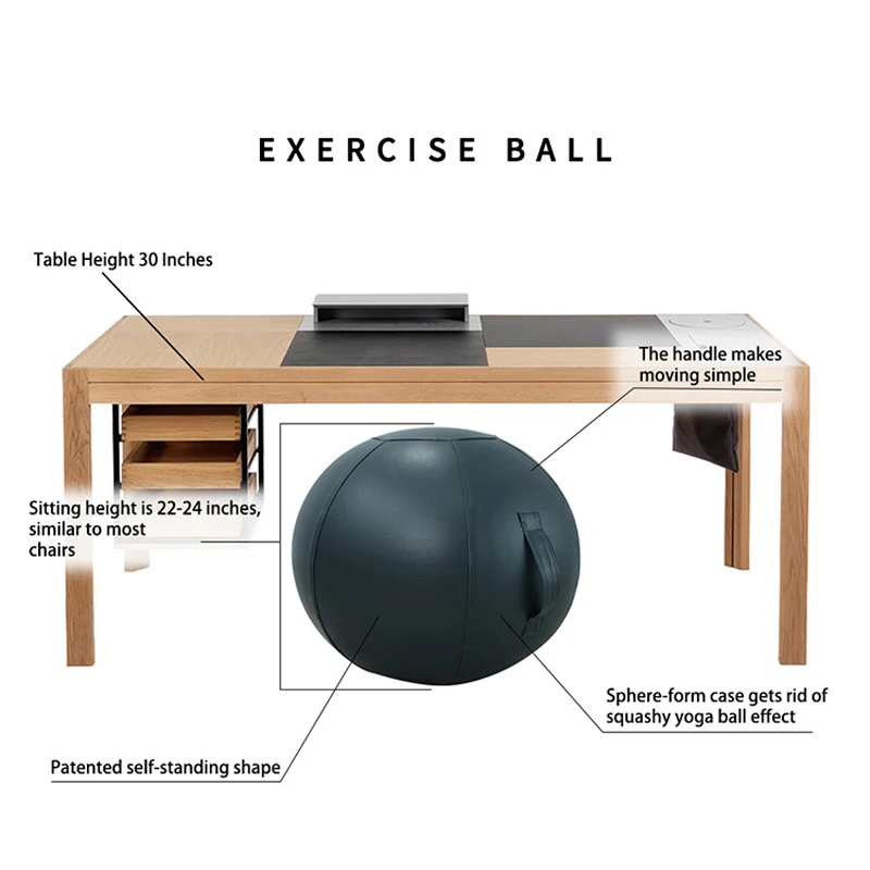 75cm Yoga Pilates Ball Top Quality Explosion-Proof Fitness Ball Stability Exercise Training Balance Ball with Anti Slip Cover