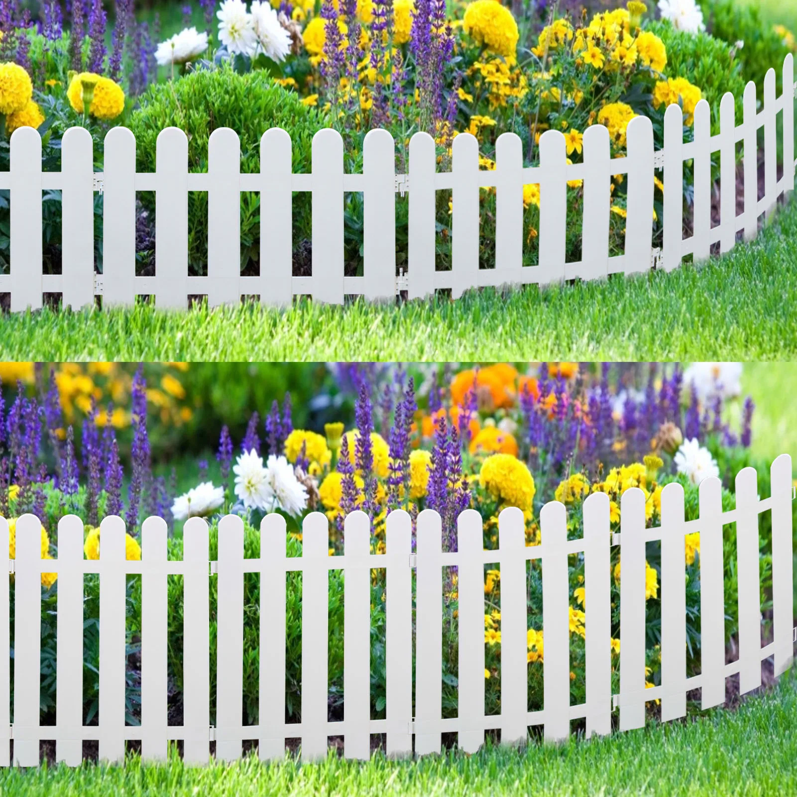 Valla de piquete para jardín, decoración de boda desmontable de plástico, jardinería blanca, balcón, paisajismo, decoración de jardín al aire libre, 5 uds.