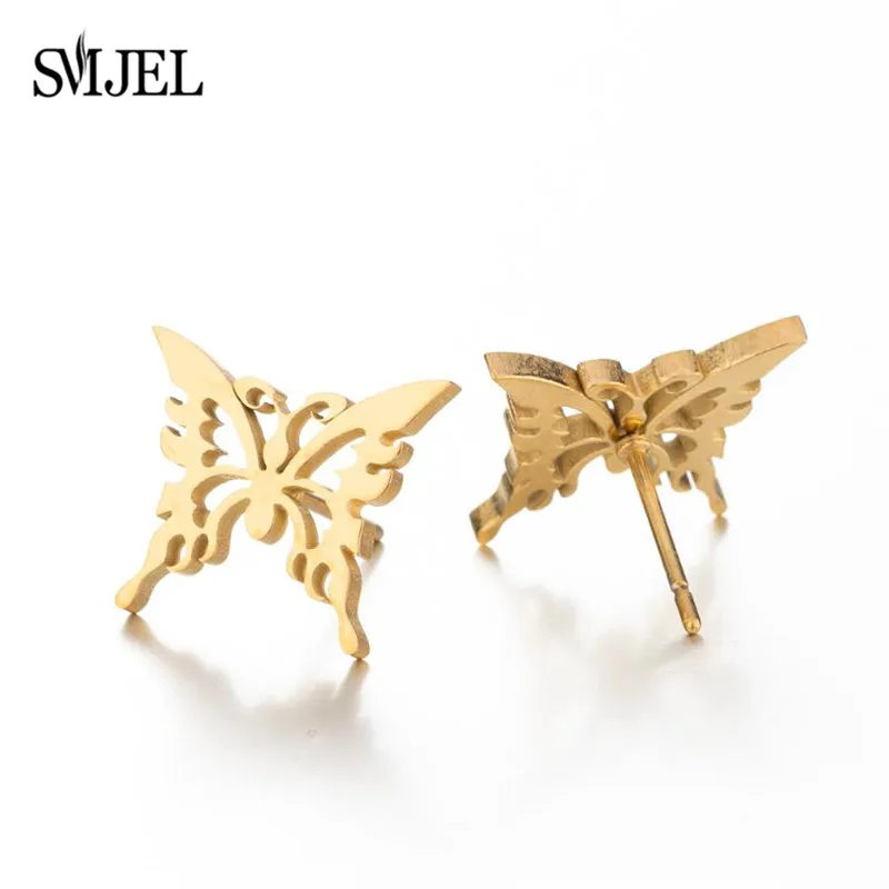 2026 Schwarze Kleine Ohrringe für Damen, Verschiedene Stile, Edelstahl, Schlangen-, Elefanten-, Herz-, Geometrische Ohrringe, Bienen-Schmuck, Großhandel – Detail 20